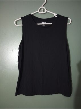 Lands' End Black Sleeveless Crewneck Tank